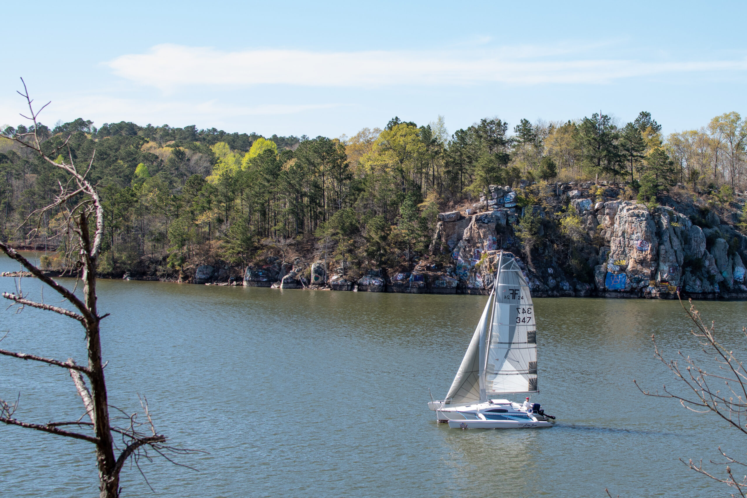 Lake,Martin,,Alabama/usa-march,22.,,2019:,A,Sailboat,Floats,Past,The